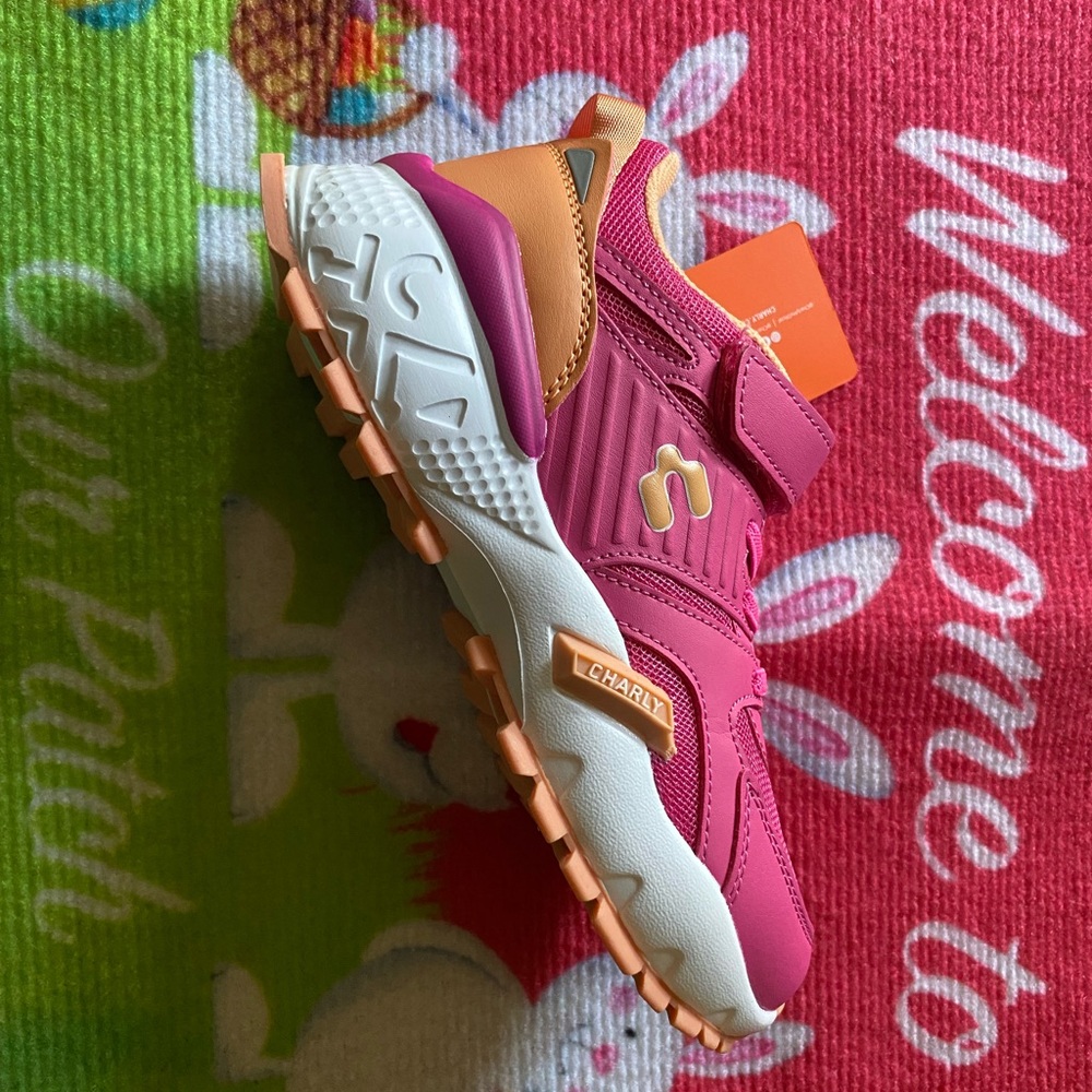 Kids Pink and Orange Sneakers by Charly